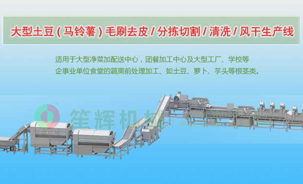 二道江连续式土豆去皮清洗切割风干生产线